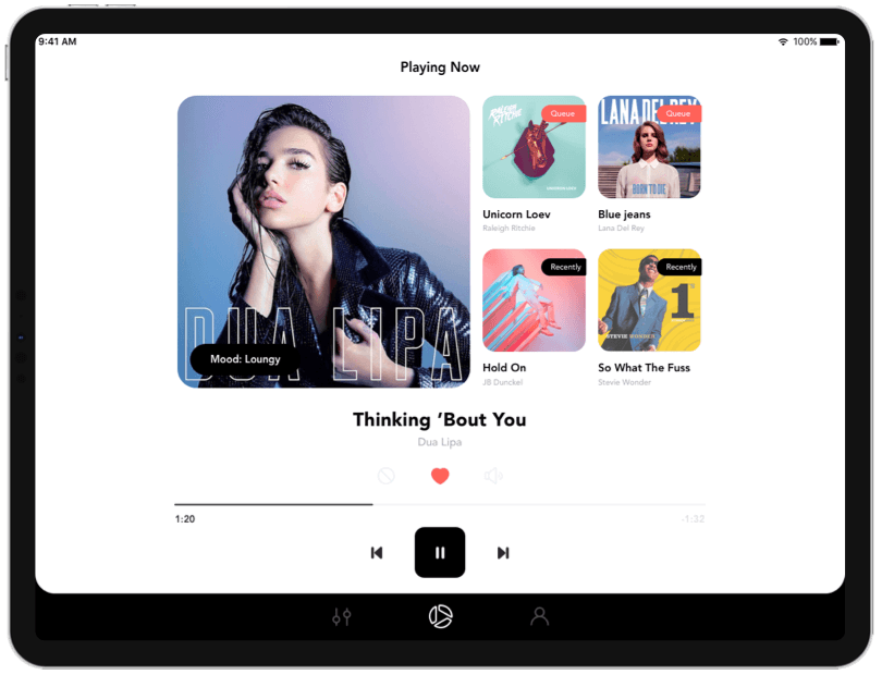 Soundsuit beste Streaming-Musik-App für Business iOS iPad Chromecast Musiccast kompatibel mit Sonos Playlist-Player für Store Bars Hotels Fitnessstudio Büro Veranstaltung