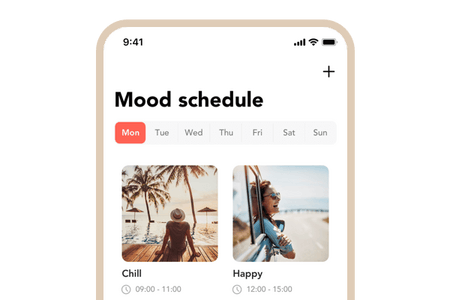 soundsuit app mood music control schedule scheduling planning plan